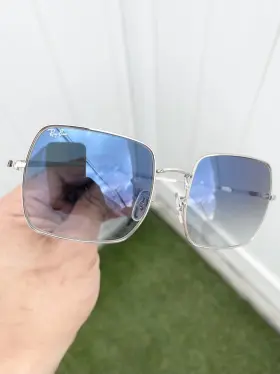 Rb1971 Ray-ban Nwt Authentic Square 1971 Silver Blue Gradient Lens Size 54/19