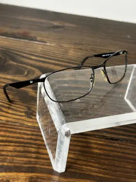 Rb3534-002 Ray-ban Mens Polished Black Metal Rectangle Full Rim Eyeglasses Frame