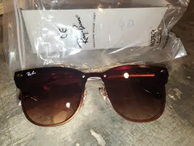 Rb3576-n Ray-ban Blaze Blazer Clubmaster 3576 Gold Brown New Without Tags