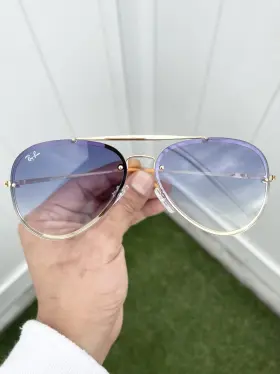 Rb3584-n Ray-ban New Blaze Aviator 3584 Gold Blue Gradient 61/13 Case Included