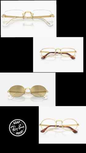 Rb3929v Ray-ban A Ap Rocky Collection Gold Metal Rimless Eyewear Authentic Rb3929v Ray-ban A Ap Rocky Collection Gold Metal Rimless Eyewear Authentic