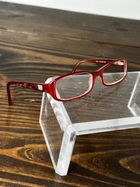 Rb5083-2182 Ray-ban Womens Red Rectangle Full Rim Eyeglasses Frame 52-16-135