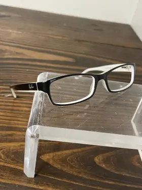 Rb5114-2097 Ray-ban Optics Unisex Polished Black On White Eyeglasses Frame 135