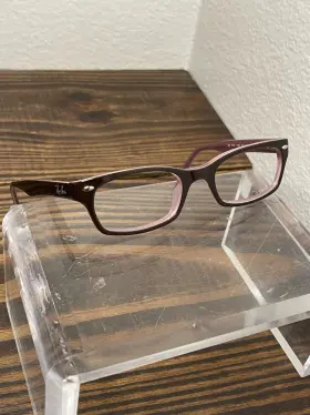 Rb5150-2126 Ray-ban Womens Dark Brown On Violet Rectangular Eyeglasses Frame