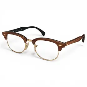 Ray-ban Rb5154-m 5560 Clubmaster Black Wood Eyeglasses Frames 51-21-145 Italy