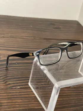 Rb5206-2034 Ray-ban Optics Mens Polished Black On Transparent Eyeglasses Frame