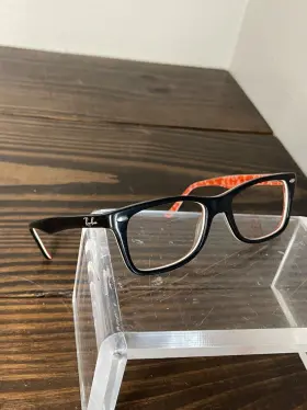 Rb5228-2479 Ray-ban Optics Unisex Polished Black On Red Square Eyeglasses Frame