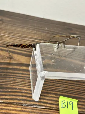 Rb6196-2664 Ray-ban Mens Brown Striped Half Rim Rectangular Eyeglasses Frame