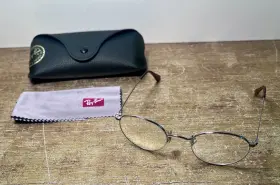 Rb6242 Ray-ban 2502 Silver Metal Round Eyeglasses 47-21 140 Pre-owned Frames