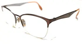 Rb6345 Ray-ban 2732 Brown Metal Half Rim Square Eyeglasses 52-17 135