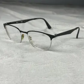 Rb6356-2861 Ray-ban Optics Polished Black Silver Half Rim Eyeglasses Frame Only