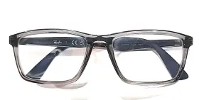 Rb7056 Ray-ban 5814 Gray Blue Rectangle Eyeglasses 53-17 145 Case Cloth Read