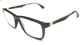 Rb7058 Ray-ban 5644 Crack Temple Black Gold Rectangle Eyeglasses 55-17 145