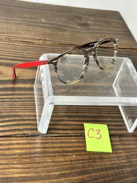 Rb7151-5802 Ray-ban Optics Unisex Brown Stripe Full Rim Round Eyeglasses Frame