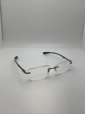 Rb8404 Ray-ban 2502 Gunmetal Carbon Fiber Rimless Eyeglasses Frames 51-16 140