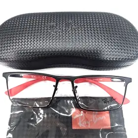 Rb8409 Ray-ban 2733 Black Red Carbon Fiber Eyeglasses 53-17 140 New Case Cloth