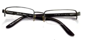 Rb8588 Ray-ban 1002 Silver Half Rim Rectangle Eyeglasses 52-18 140 Fsa