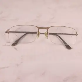 Rb8721 Ray-ban 1165 Gray Rectangle Half Rim Eyeglasses Frame 55-18 145mm
