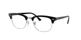Rx5154-2000-51 Ray-ban Rx 5154 2000 Clubmaster Eyeglasses 51mm Shiny Black / Clear Demo Lens
