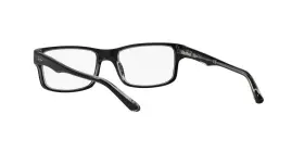 Rx5245 Ray-ban Unisex Square Acetate Eyeglasses Black On Transparent 54 Mm