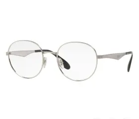 Rx6343 Ray-ban 2595 Eyeglasses Silver Metal Frame 47mm With Clear Demo Lenses