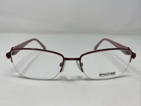55-17-140 Reflections R771 Wine Red Metal Half Rim Eyeglasses Frame En12