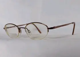 18-135 Revlon Rv511 Eyeglass Frames Half Rim Brown 46 Spring Hinges