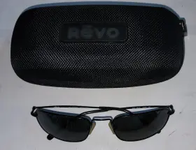 Revo 001/j7 Men Polarized Black Mirror Sunglasses Re 9003 58 Mm Good Cond