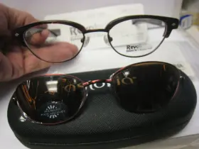 Revolution Eyewear Rev475 Eyeglass Frame With Magnet Sun Shade In Latt 49-18-140 Case