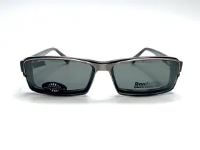 Rev736 Revolution Eyewear New Black Metal Rectangle Glasses Magnetic Clip On 54 16 140