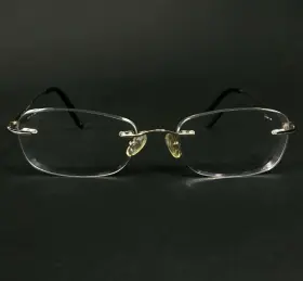 50-17-135 Rims Eyewear R3-1009 R3 1009 Eyeglasses Frames Blue Gold Round Rimless