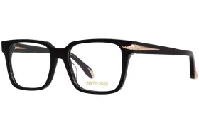 Vrc019 Roberto Cavalli 0700 Eyeglasses Frame Black Full Rim Square Shape 52mm