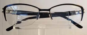 54-18-140 Roberto Steffani Rs159 Rs 159 Semi Rimless Eyeglass Frame Only Col 90 Black