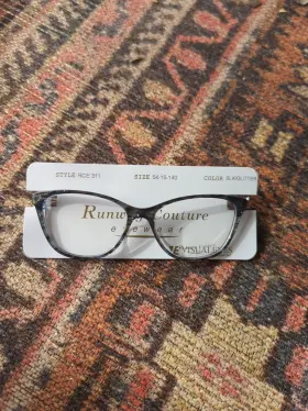 Runway 876230049948 New Couture Rce 311 Black And Glitter Eyeglasses 54mm With Case