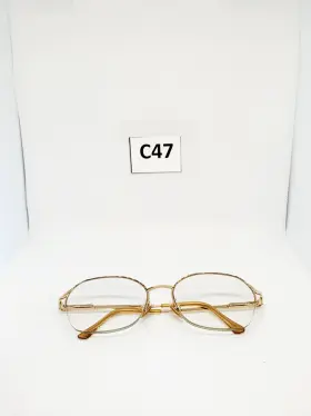 4799-y79 Safilo Elasta Eyeglasses Frame 4799 Y79 Womens Gold Metal Square Half Rim 135
