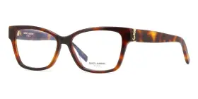 Slm116 Saint Laurent New Havana Cat Eye 002 Eyeglasses Women