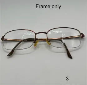 52-19-140 Saki Mod304 Metal Eyeglass Frames Bronze/brown Rectangle Japan