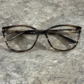 Saks Fifth Avenue 3344-92523-34 295 0dz8 Brown Clear Crystal Flex Eyeglasses Frames 54-16-135
