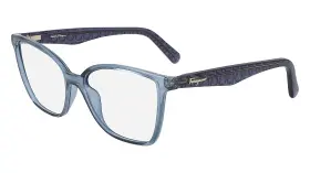 2868 Salvatore Ferragamo 886895440967 New Sf 414 Crystal Blue Navy Eyeglasses 54/15/140