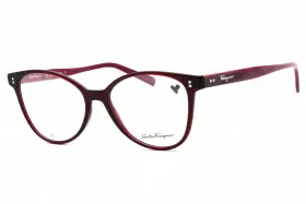 Sf2948 Salvatore Ferragamo 886895583435 612 Eyeglasses Transparent Burgundy Frame 54mm
