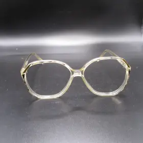 900353 Sanders-may Vintage Clear And Gold Tone Full Rim Oval Eyeglass Frames Hong Kong