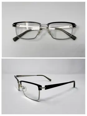 51-17-138 Scott Harris Sh-464 C3 Eyeglass Frames Only Silver Rectangle Authentic
