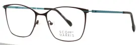 53-17-140 Scott Harris Sh-818 C2 Chocolate Aqua Womens Cat Eye Eyeglasses B 41