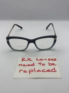53-18-140 Sean John Sjl06000 Eyeglasses Blue Cat Eye Full Rim Acetate Womens