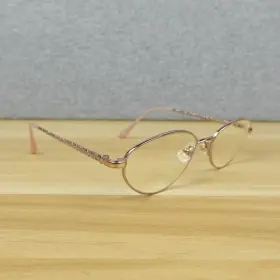 51-18-135 Seiko T-051 Vintage Eyeglasses Frames Titanium Gold/pink Japan