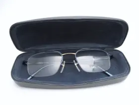 T533 Seiko Nos Pacifique - Half Rim Blue Titanium Eyeglasses 52 19 Case