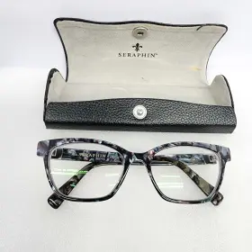 54-18-140 Seraphin 8979 Eyeglasses Ogi Japan Covington Black Pearl Glasses Frame