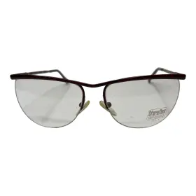 2445-s659 Sferoflex Vintage Eyeglasses Frames 789 Black Red Round Oval 59-16 H3578