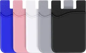 Shanshui 653391601051 Phone Card Holder Silicone Case Wallet Multi-colors 5 Pack
