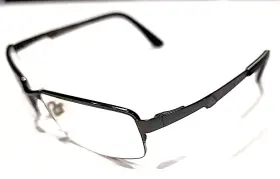 113m Shaquille O Neal Black Metal Gray Rectangle Half Rim Eyeglasses 57-18 140